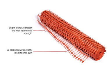 Esko Economesh Safety Fence - 8kg Barrier Mesh - 1m x 50m - Kiwi Workgear